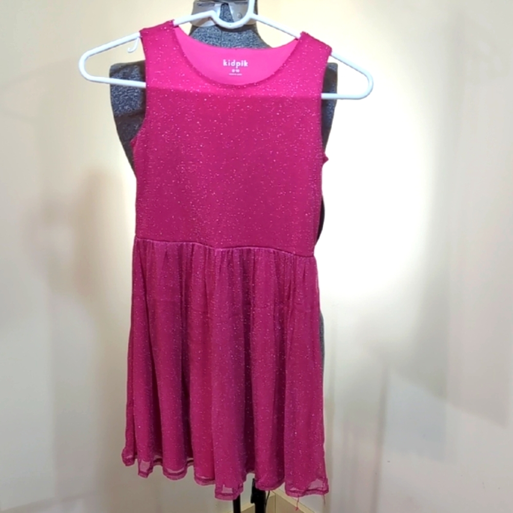 Kids Glittery Fuchsia Dress